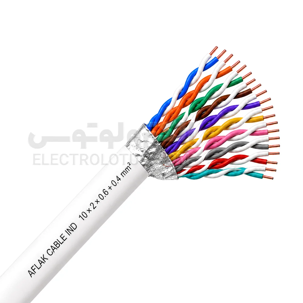 کابل مخابراتی ده زوج 0/6 هوایی فویلدار افلاک الکتریک