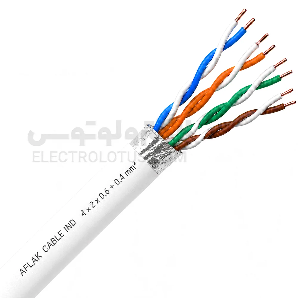 کابل مخابراتی چهار زوج 0/6 هوایی فویلدار افلاک الکتریک